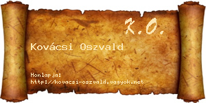 Kovácsi Oszvald névjegykártya